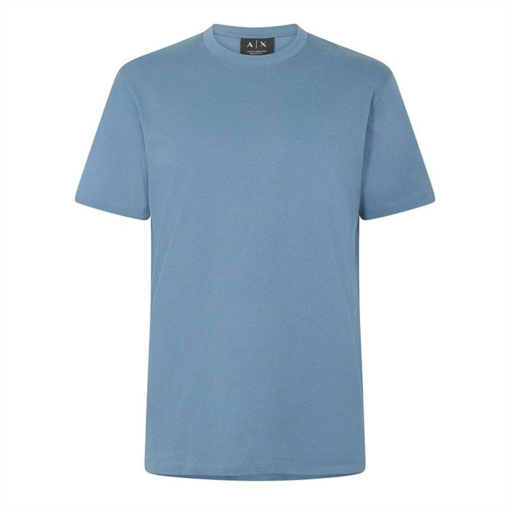 Armani Exchange Mens Plain Cotton T-Shirt / China Blue